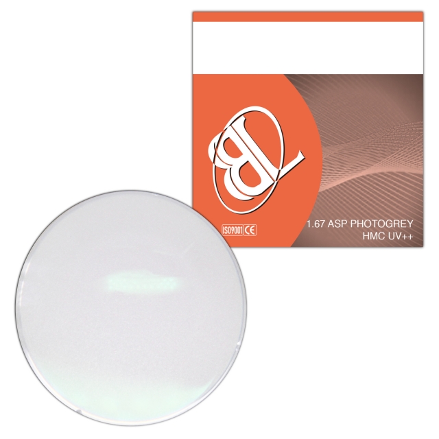 1.67 Aspheric Photogrey Lens HMC UV＋+