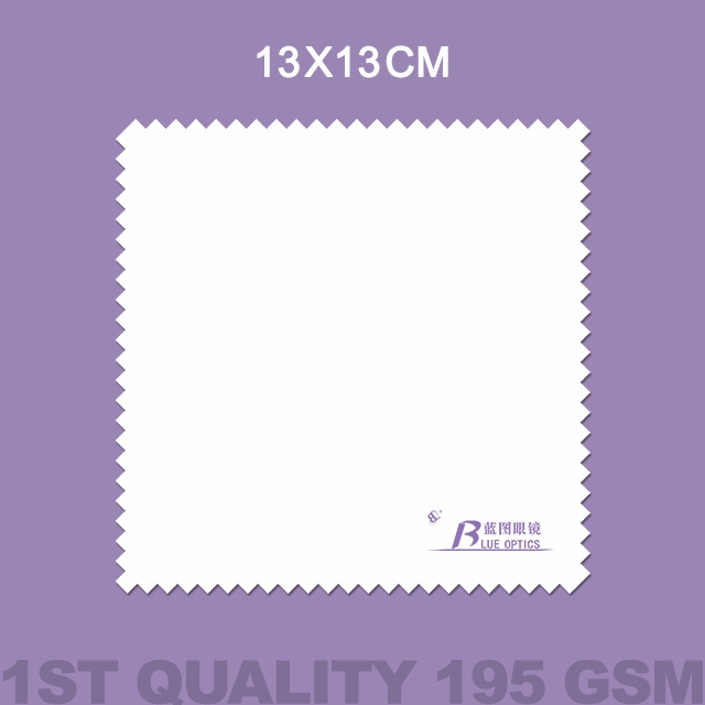 195gsm Embossed & Silk-Screen Printing Microfiber cleaning cloth First quality soft Free logo printing 13x13cm